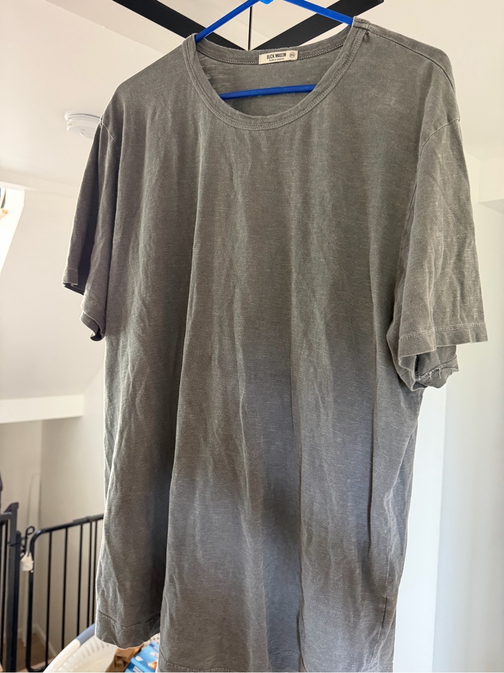 Buck Mason gray green Men's Short Sleeve Crewneck Tee